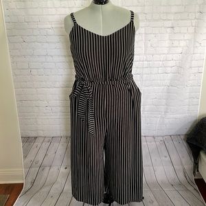 Torrid Striped Black and White Jumpsuit